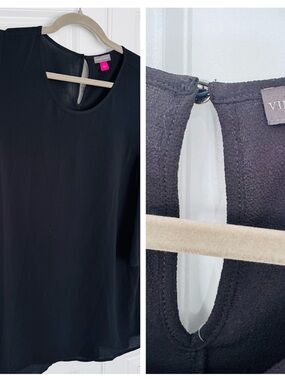 Vince Camuto Black Sleeveless Keyhole Tunic